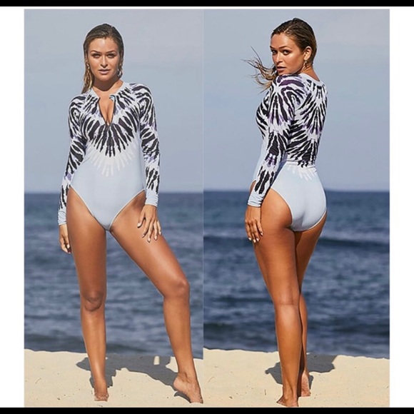 New! Surf Retro tie-dye swimwear one piece zip - Picture 7 of 11